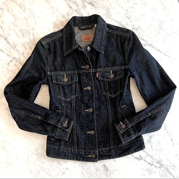 Levi’s trucker jacket in dark rinse size XS - Picture 3 of 10